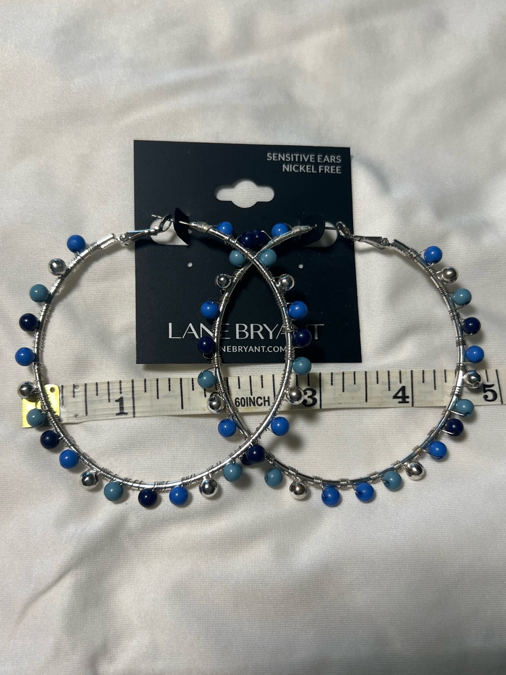 LANE BRYANT HOOP BEADED EARRINGS NWT